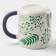 Ceramic mug with a spoon "Herbarium", 350 ml, white color