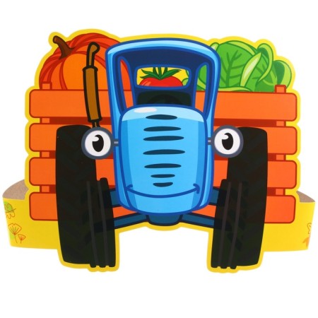 Set of carnival masks vegetables, blue tractor 6 pcs.-3