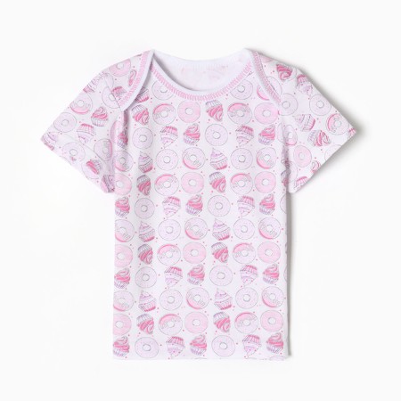 T -shirt for nursery, white color/bagels, height 86 cm