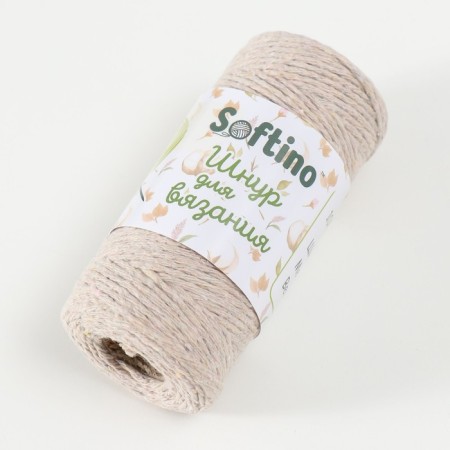Knitting cord 100% cotton, width 1mm 100m 80g "Dairy" 10x4.2x4.2 cm-1