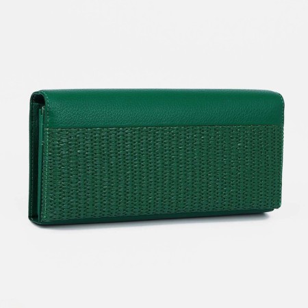 Women's wallet on magnets, green color