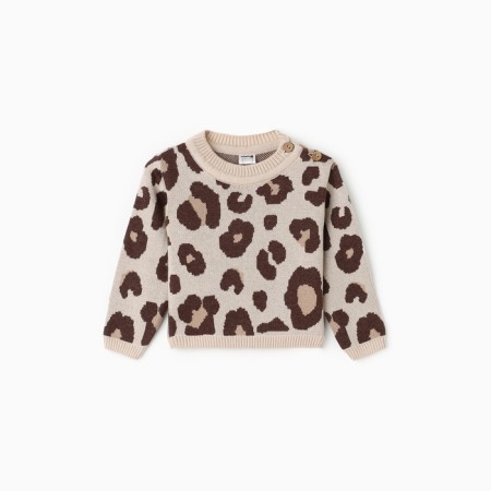 Jumper knitted baby i "leopard" Growth 68-74 cm