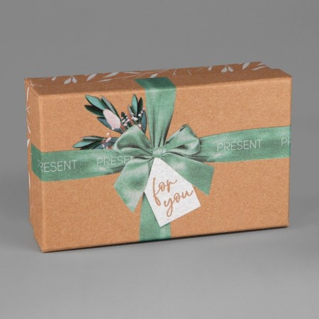 Rectangular gift box, packaging, Present for You, 14 x 8.5 x 4.5 cm