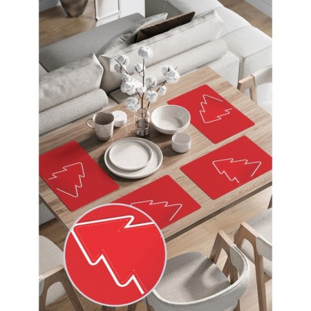 A set of napkins for setting the “Modest Christmas” table, rectangular, rounded edges, size 30x46 cm, 4 pcs-1
