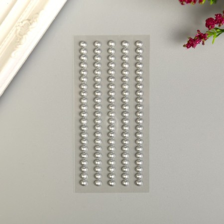 Decorative stickers "Pearls" 0.5 cm, 105 pcs, silver