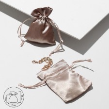 Satin gift bag, 7 × 9 cm, gray-brown color