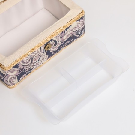 Casket for needlework "Eastern cucumbers on black" 9.5x19.5x13 cm-3