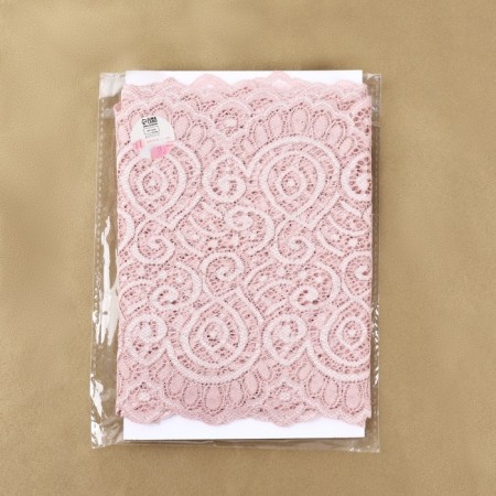 Lace elastic fabric, 180 mm × 2.7 ± 0.5 m, powder color-4