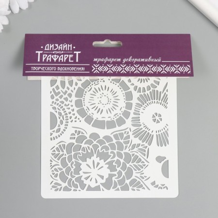 Stencil "Flower ornament 2" 15x15 cm-3