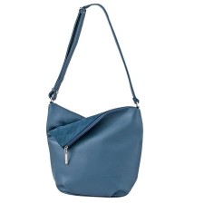Bag bag claim. Kozh, 2 parts with lightning, blue color 25x15x27cm