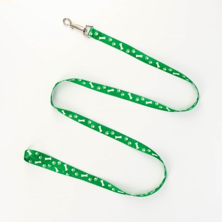 Kapron "Bones and Paws" kit, leash 120 x 1.5 cm, og 30-44 cm, green-5
