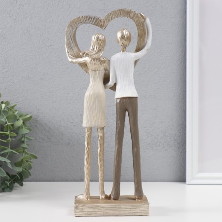 Polystone souvenir "in love with a big golden heart" 12.5x8x29.5 cm-1