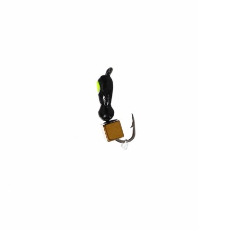 Mormyshka ants black, lime eyes + cube gold, weight 0.4 g-1