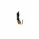 Mormyshka ants black, lime eyes + cube gold, weight 0.4 g