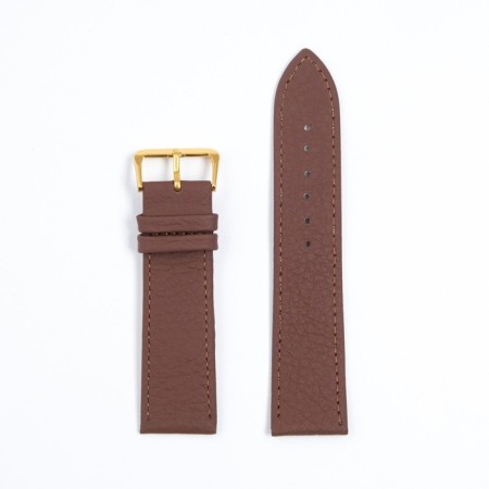 Solomon watch strap, 22 mm, genuine leather, L-20 cm, brown with embossing-1