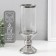Ceramics candlestick, glass on 1 candle "Illusion. Zebra" d = 7.5 cm silver 9x9x24 cm