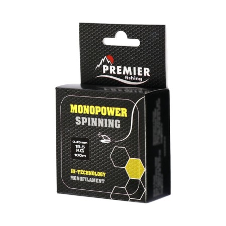 Premier Fishing Monopower Spinning Lines, diameter 0.45 mm, test 19.5 kg, 100 m, fluorescent yellow-1