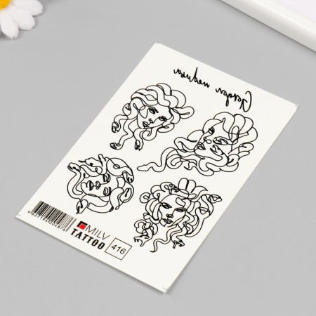 Tattoo on the body "Medusa Gorgon" 10x15 cm-1