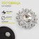 Metal button on the leg, decorative, d = 23 mm, silver/white color