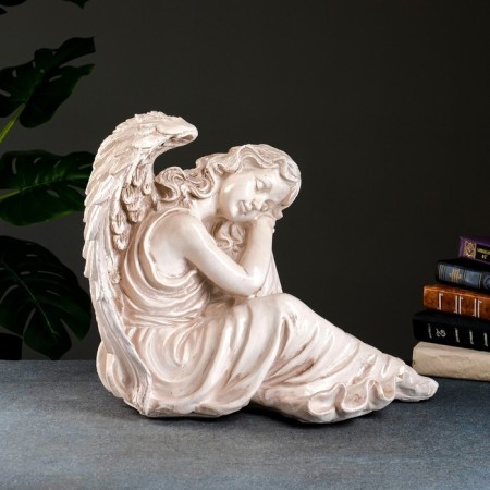 Figure "Angel Girl sitting" Big, aged 28x45x40cm-1