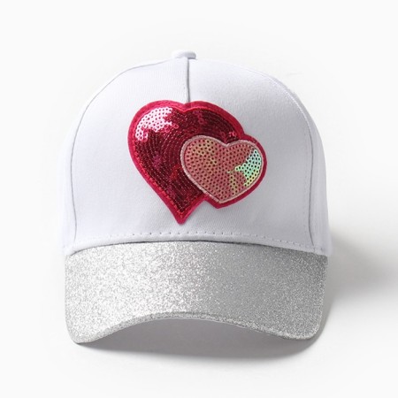Cap for girls Minaku "heart" color white, rn 52-1