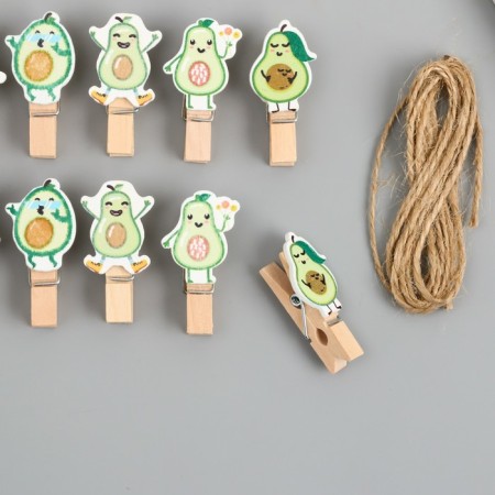 Decor for creativity tree "Procedic. Avocado and dancing" set of 10 pcs 3.9x2.3x1.2 cm-1