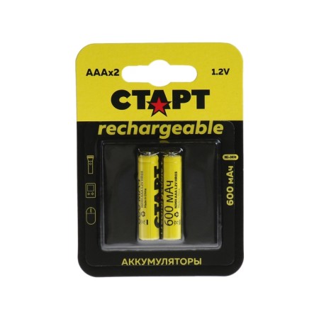 Battery Start, Ni-Mh, AAA, HR03-2BL, 1.2V, 600 mAh, blister, 2 pcs