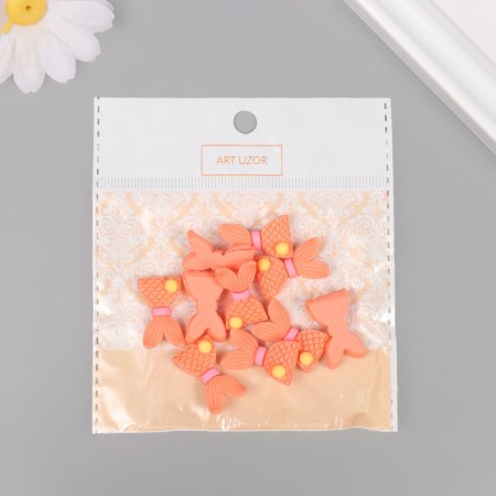 Decor for creativity plastic "Orange tail of the mermaid" set of 12 pcs 2.3x1.4 cm-3