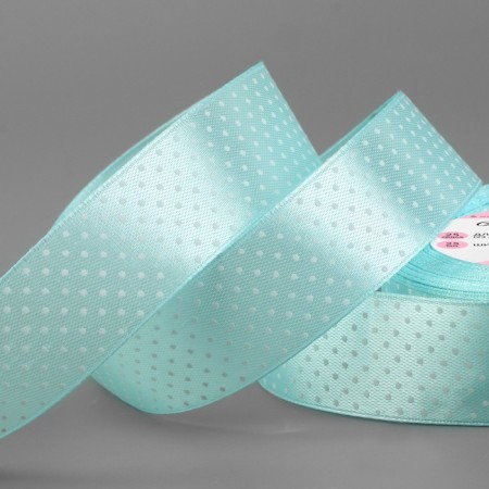 Satin ribbon "Golshek", 25 mm × 23 ± 1 m, blue color No. 103