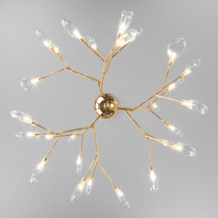 Lamella chandelier, 27x3W G4, color gold-2