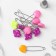 Bulavka English "fruits", safe, 50 mm, 10 pcs, color mix