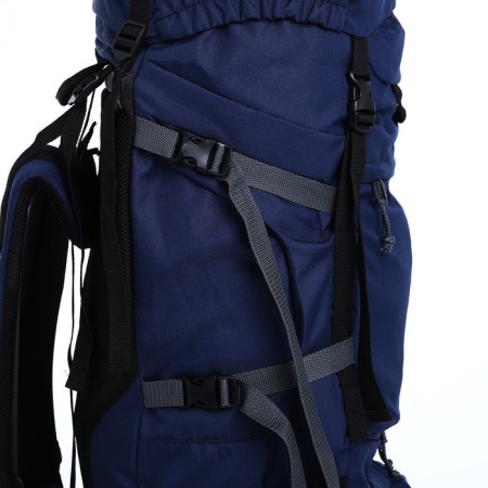 Tourist backpack, TAIF, 80 liters, cord department, 2 outer pockets, blue color-5