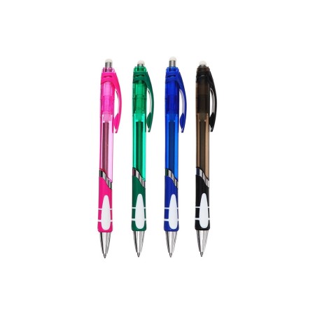 Ballic handle with erased ink, line 0.8 mm, automatic, blue rod, tinted body with a rubber holder-1