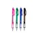 Ballic handle with erased ink, line 0.8 mm, automatic, blue rod, tinted body with a rubber holder