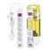 Düwi network filter, 5 outlets, 1.5 m, 10 A, PVS 3x0.75 mm2, with salary, 2USB, with curtains