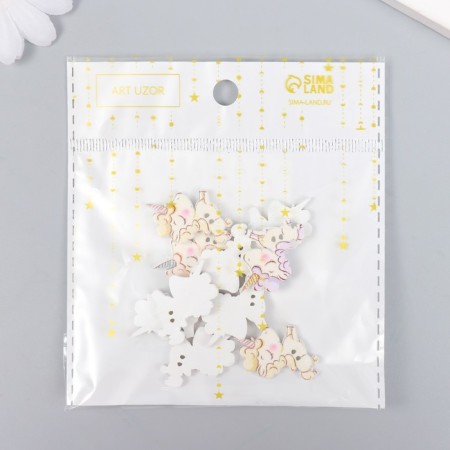 Buttons for creativity tree "Sleeping unicorns" set of 10 pcs 2.7x2.2 cm-3