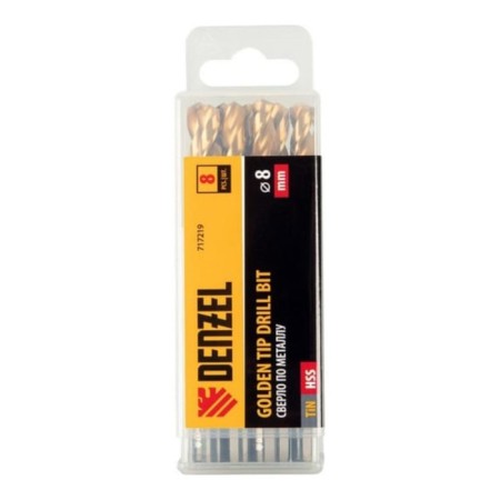 Drill Denzel 717219, 8 mm, HSS-Tin, Golden Tip, 8 pcs.-4