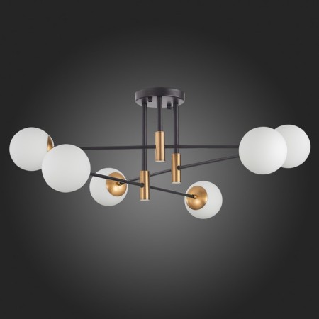 Ceiling Ceiling ST LUCE. SL1203.402.06. Limano. 6x40 watts, E27, 98.5x98.5x33.7 cm, bronze color, black-5
