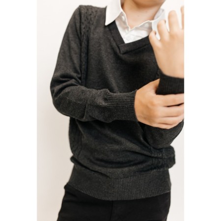 Jumper for boys, height 110-116 cm, dark gray color-5
