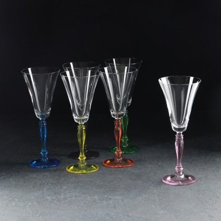 A set of glasses for wine Victoria, 6 pcs, 190 ml, crystal glass