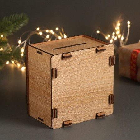 New Year's piggy bank "Christmas tree" 12x12x9 cm-3