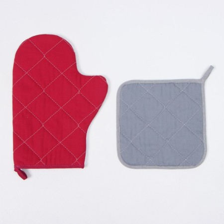 Set of kitchen. Ethel "Magic Happiness": 19x19 cm, mittens-seizure 20x28 cm, 100%-2