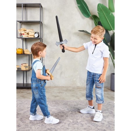 Sword is plastic, silver color with silver guard-6