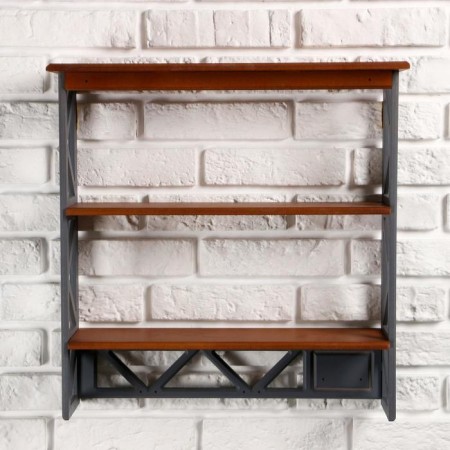 Loft shelf, three -tier, 49 × 50 × 14 cm, walnut-1