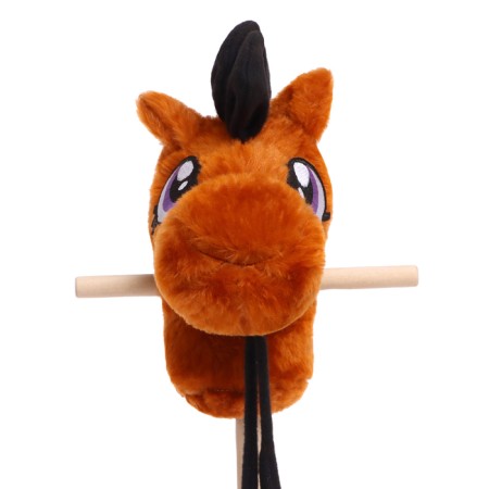 Soft toy "horse-horseman" on a stick, brown color-10