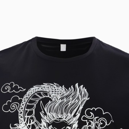 Women's T -shirt "Dragon", black color/white print, size 48-7