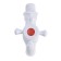 Water cutting tap zein, with a crossbar, pp, with a ball mechanism, white, with a nut