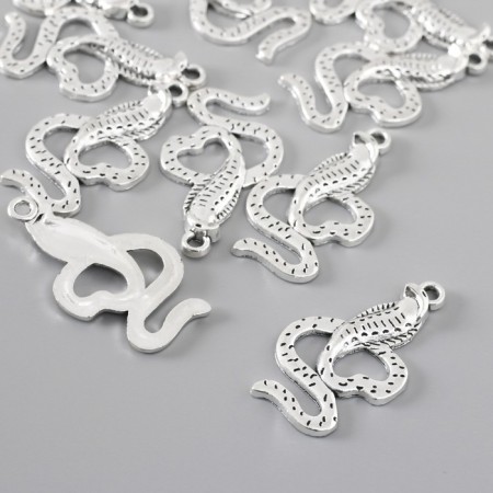 Decor for creativity Metal "Snake" silver 3.4x1.8 cm