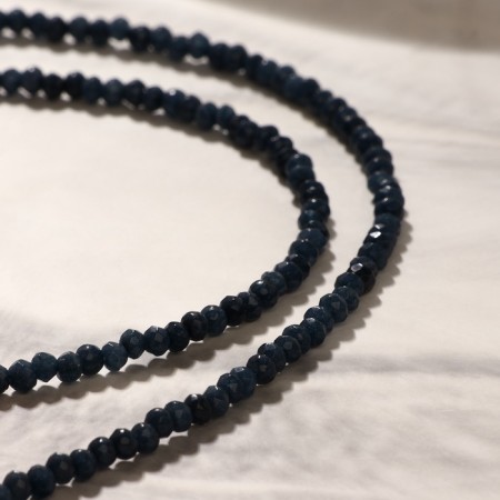 Buses Rondel faceted "Agat" under the sapphire, 44 cm-1