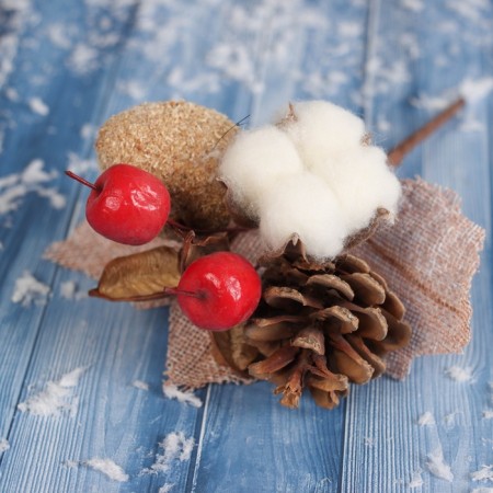 Decor "Winter Dreams" Berries Cotton 12 cm-1